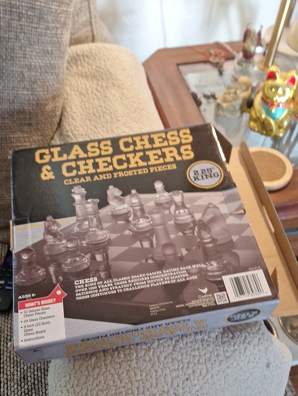 Source Unknown Glass Chess & Checkers Set - Clear, Frosted